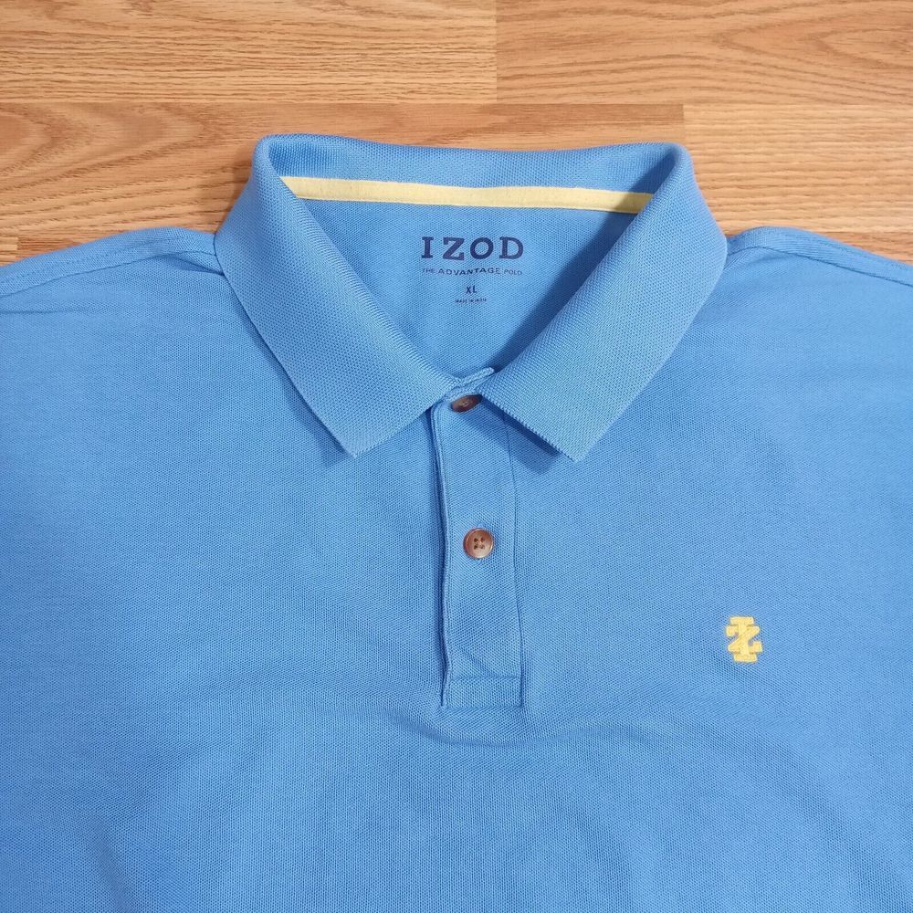 Izod The Advantage Polo Mens Sz XL Light Blue Short Sleeve